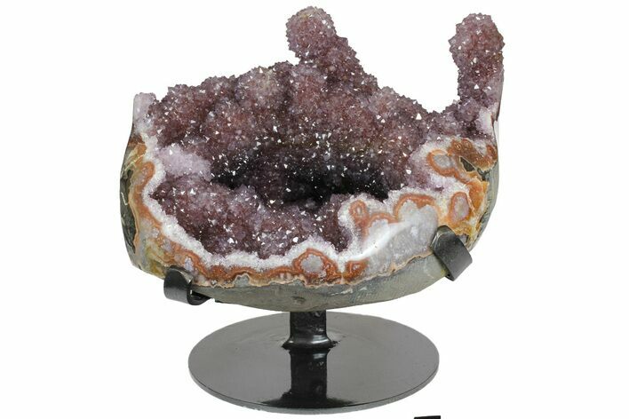 Amethyst Stalactite Formation on Metal Stand - Uruguay #139832